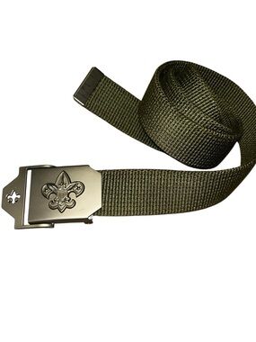 Boy Scouts of America BSA Green Web Belt Up To 42” Metal Buckle Gear olive kid